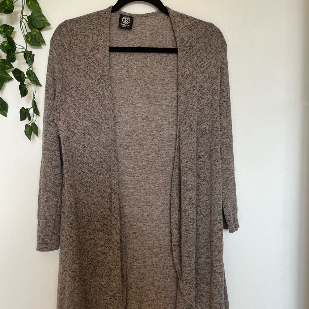 Brown Grainy Flowy Cardigan